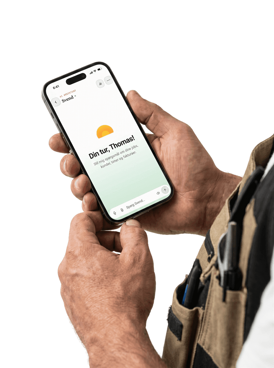 Svend AI-assistenten på mobilen
